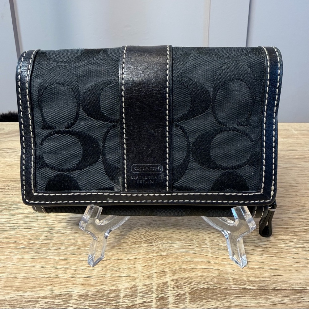 Coach Black Signature Canvas Wallet